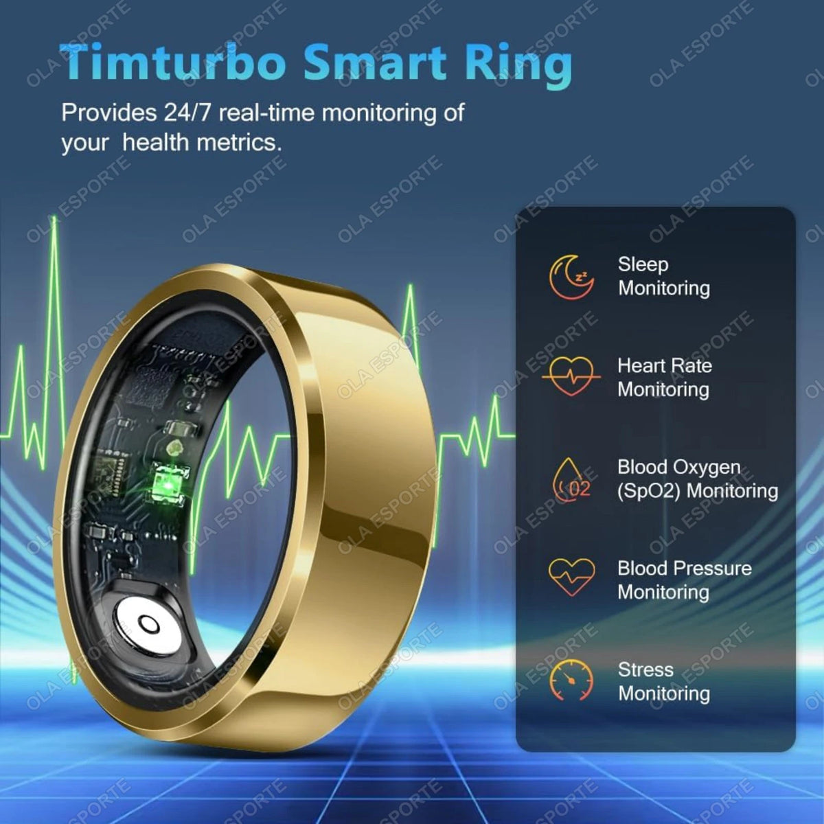 AURELIA Smart Ring – Schlaf-, Aktivitäts- & Fitness-Tracking | Blutdruck & Sauerstoff